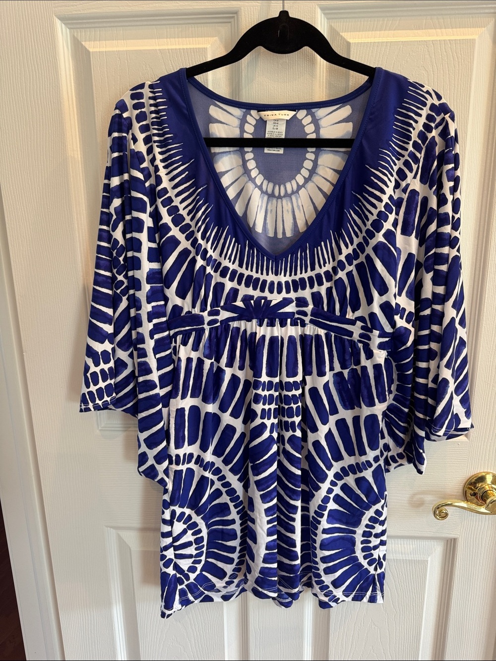 Trina Turk Vibrant Indigo & White Swim Coverup/Tunic